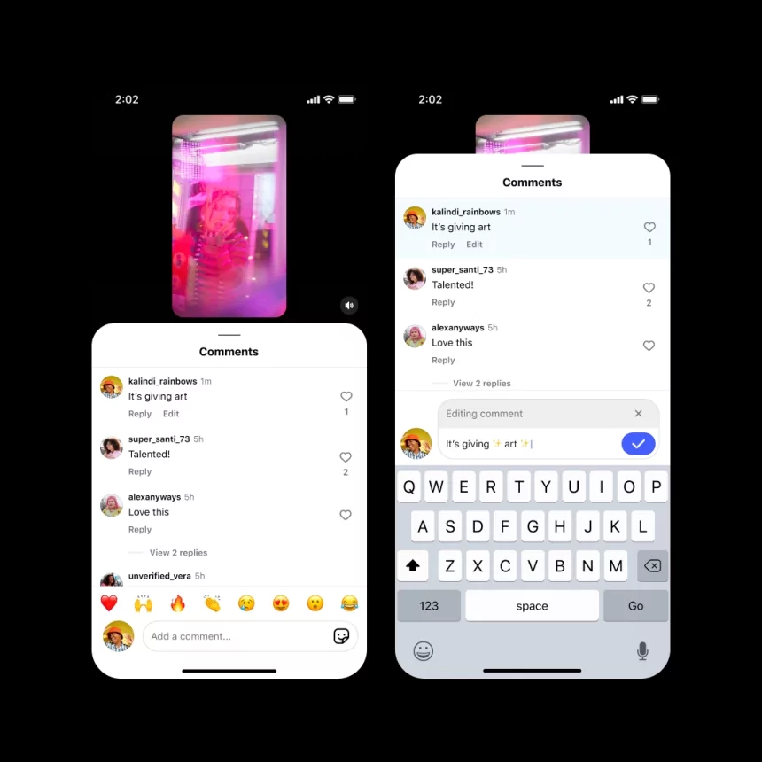 You can now edit your Instagram comments