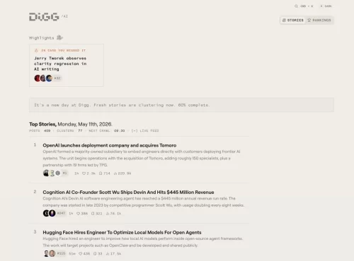 Digg tries again, this time as an AI news aggregator