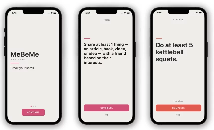 MeBeMe’s new ‘interrupter’ app helps you become your best self instead of doomscrolling 