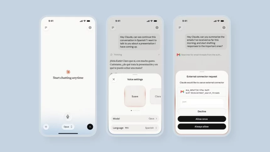 Anthropic updates Claude voice mode with more capable models